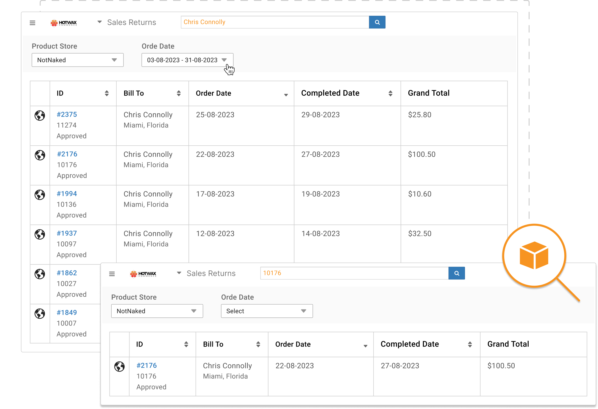 Lookup online orders