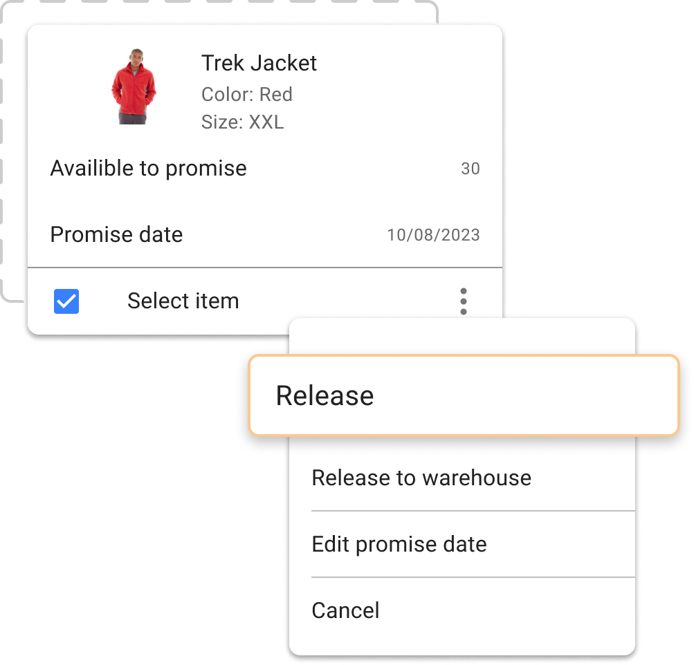 Release by order fulfill customers request