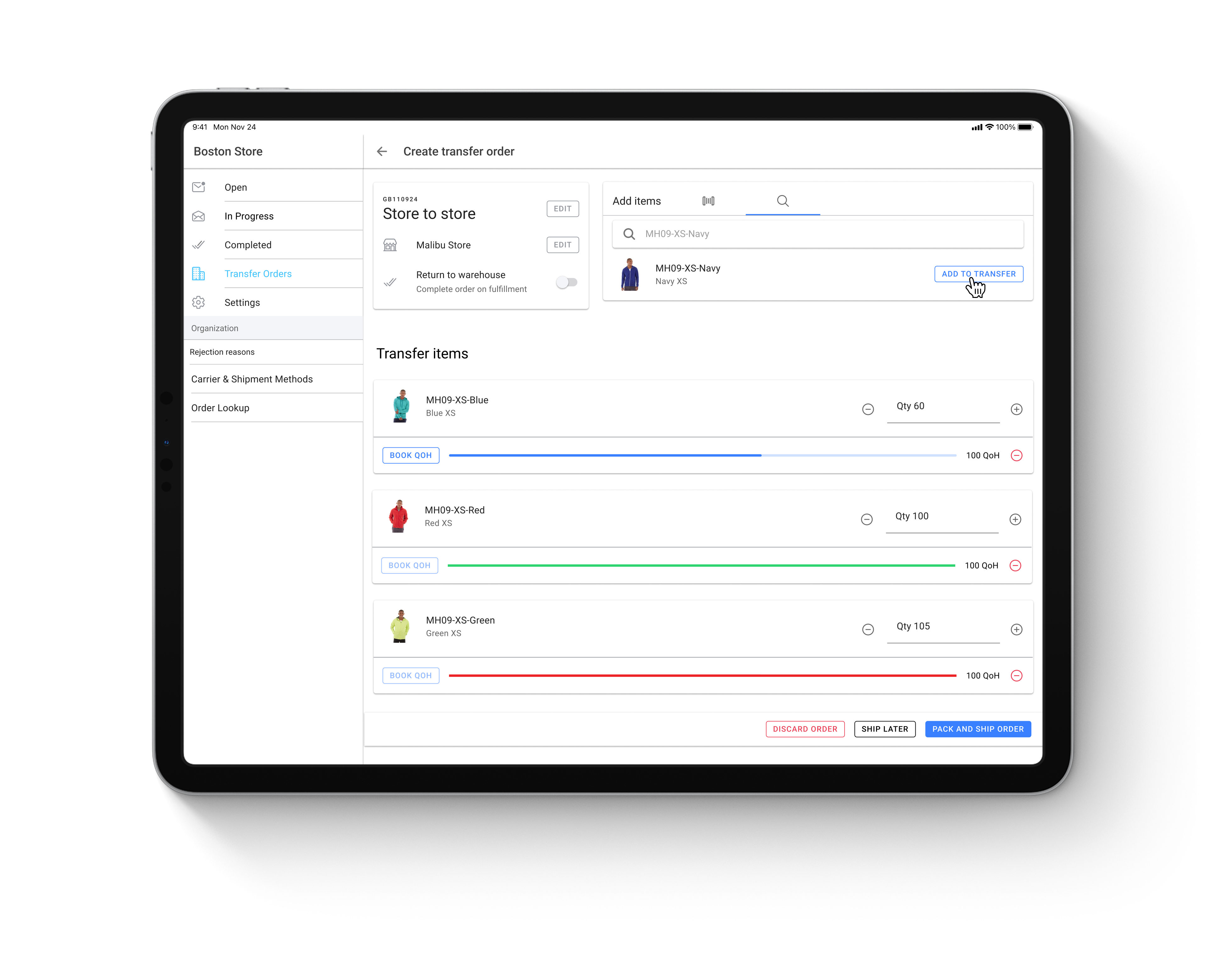 Transfer-order-details-page