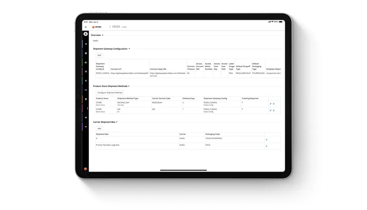 Added a new Page to Setup Shipping Carriers