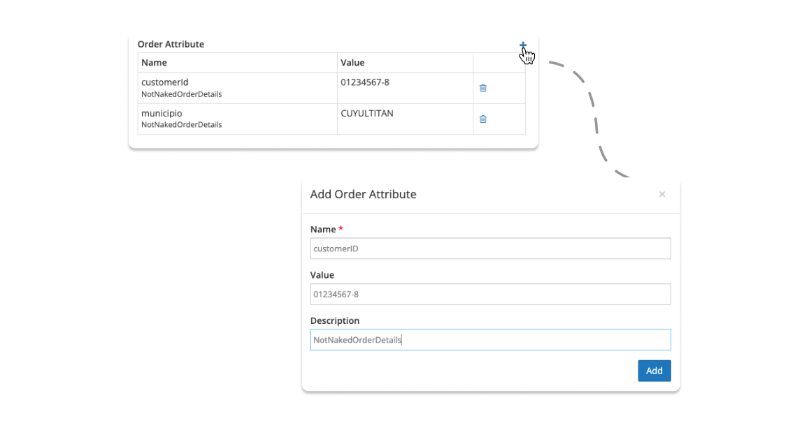 Order item attributes added from the order detail page, in the HotWax Commerce October 2023 release