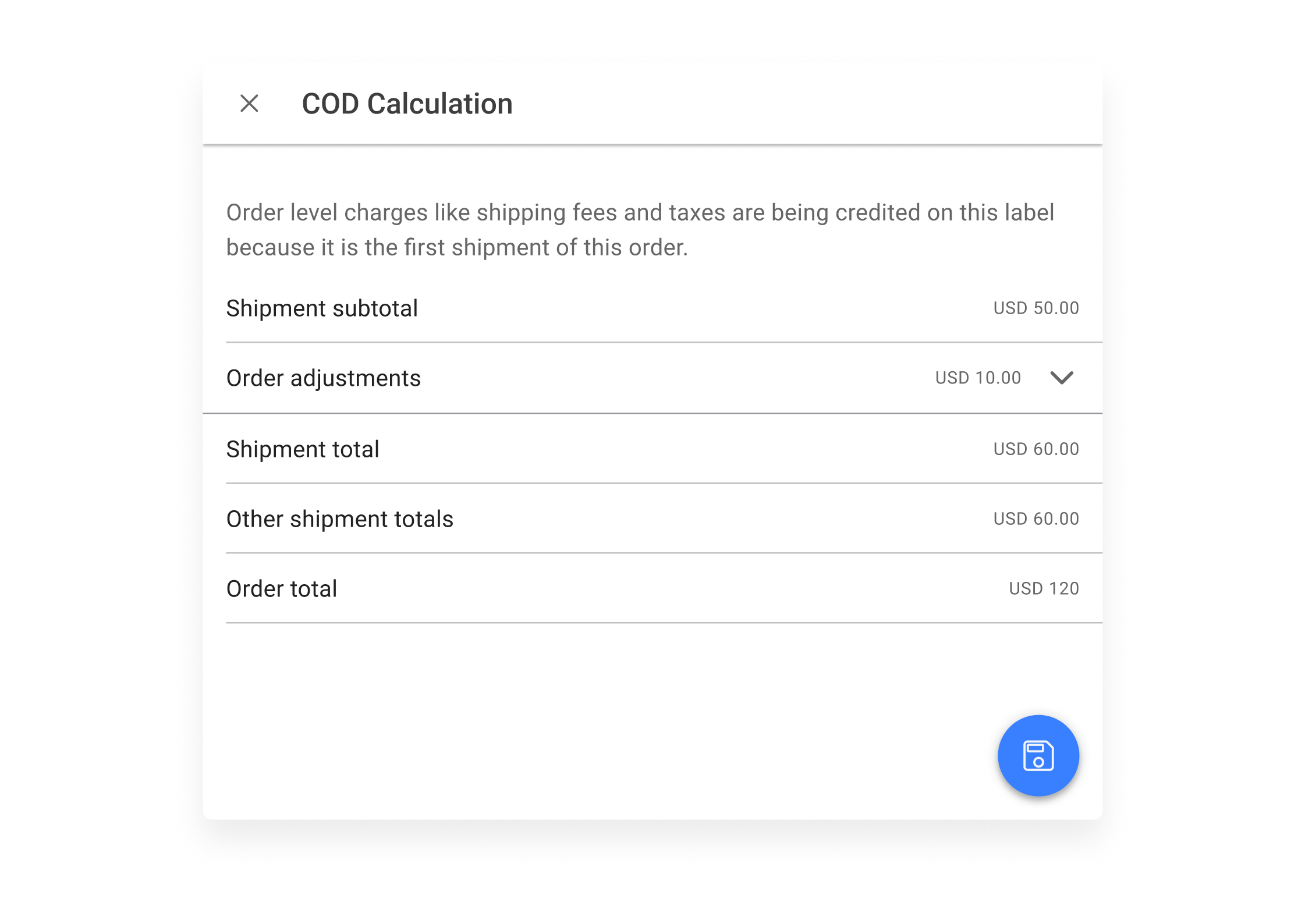 COD payment details in the Fulfillment App, in the HotWax Commerce January 2025 release