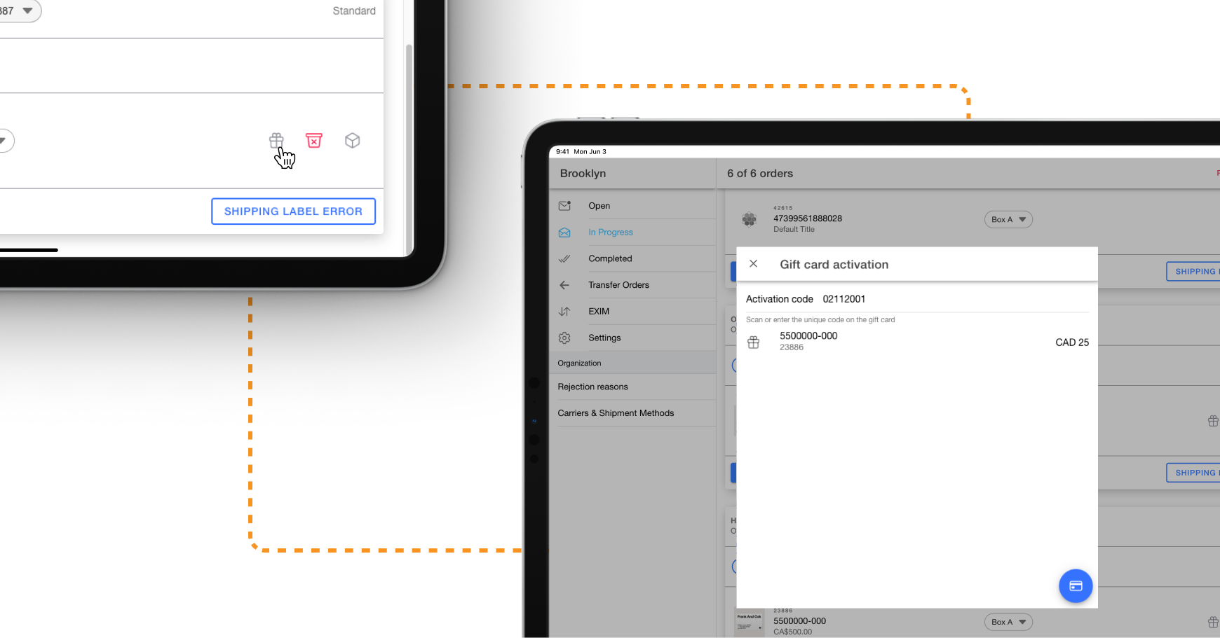 Gift cards activated directly from the Fulfillment App, in the HotWax Commerce September 2024 release