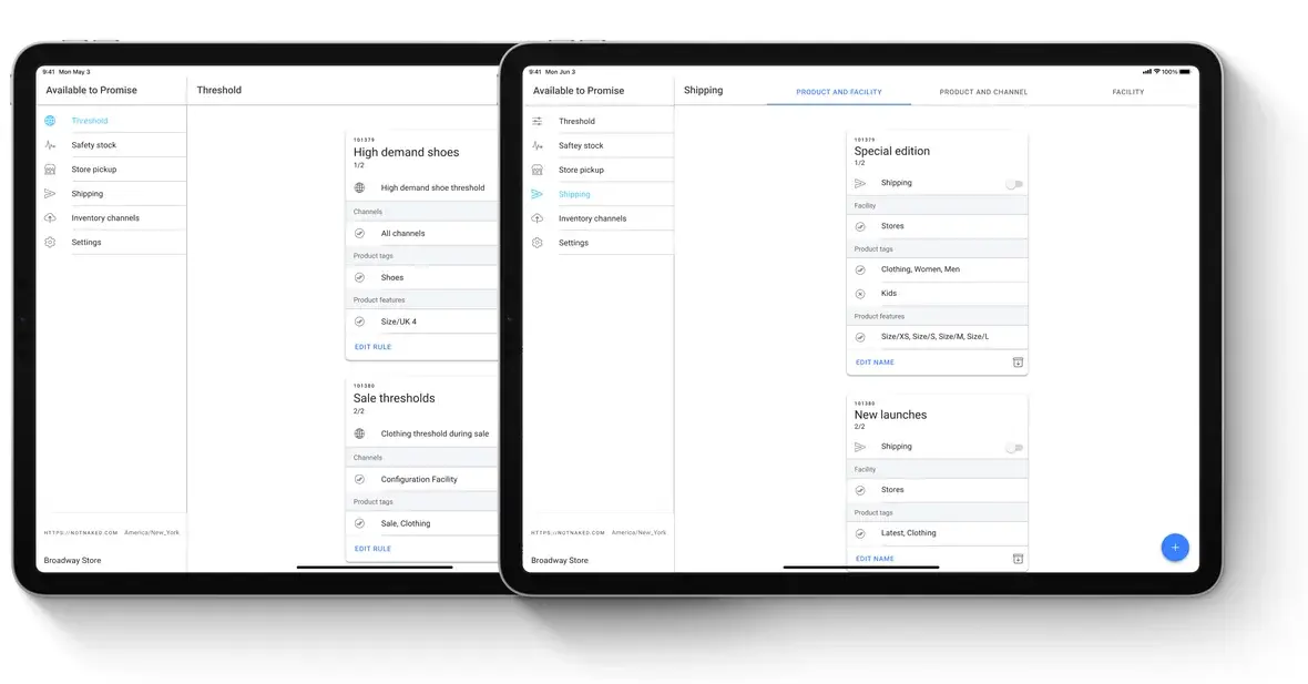 Available to Promise App on a tablet, in the HotWax Commerce May 2024 release