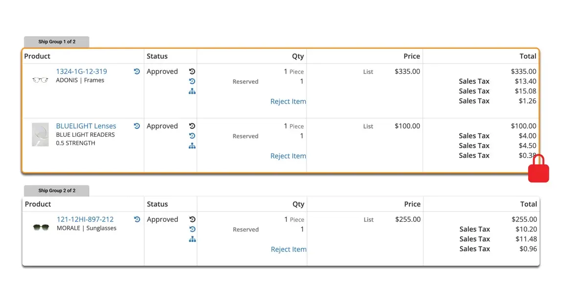 Configurable products added to an order, in the HotWax Commerce May 2024 release